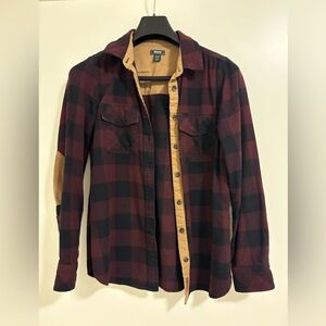 Roots Burgundy and Black Checkered Shirt